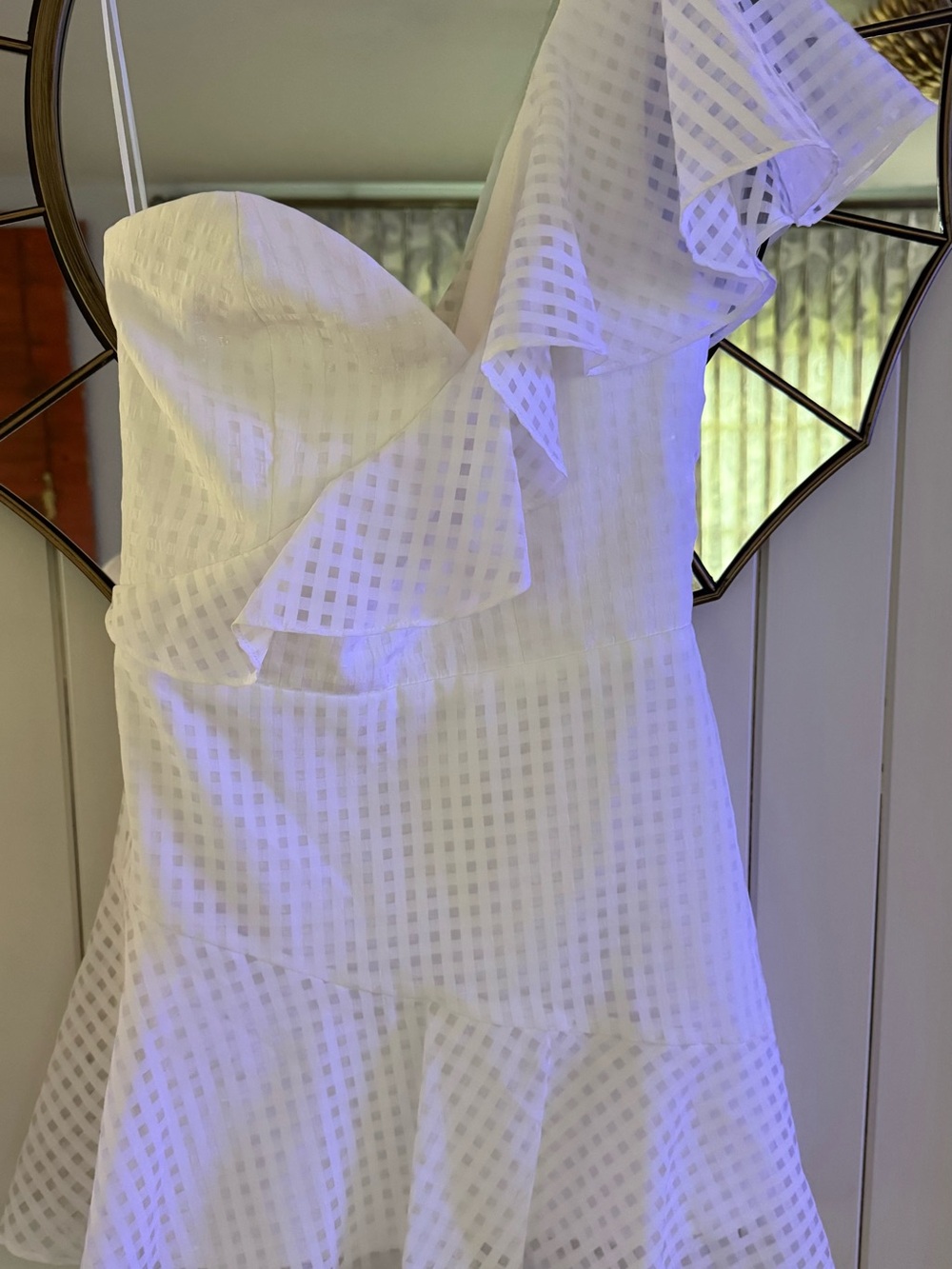 Amanda Uprichard White Minimalist Dress with Bow Detail